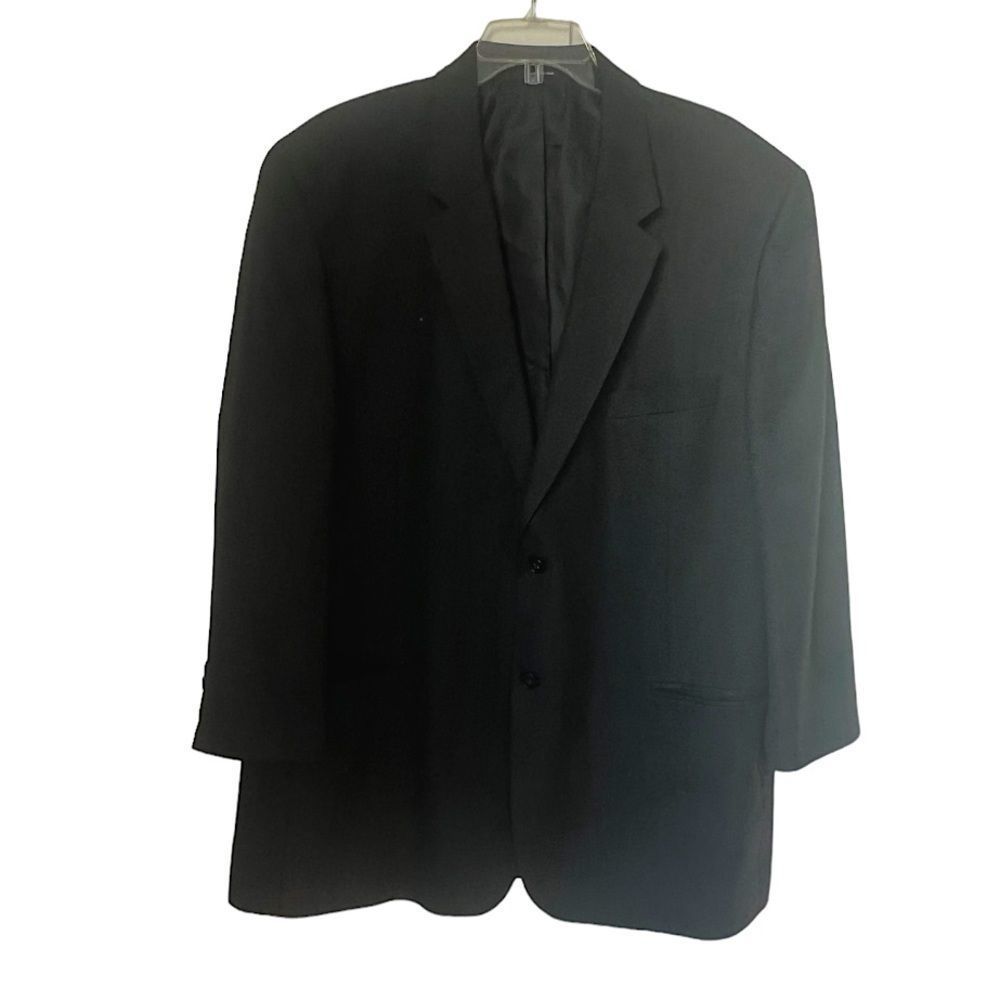 Alfani Men's Black  Charcoal Grey Two Button Long Sleeve Blazer sz 48R